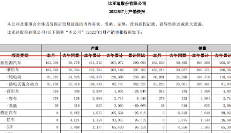 比亞迪業(yè)績披露 上半年營收、凈利均創(chuàng)歷史同期最佳表現(xiàn)